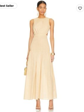 SNDYS Lottie Cream Maxi Dress In Oat REVOLVE